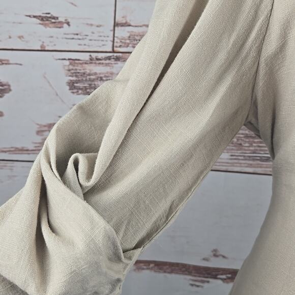 White Closet Elements Cotton Linen Blend Dress Beige Size 10 AUS (8 US) - Picture 5 of 8